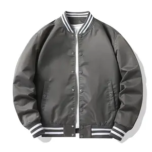 Blouson et blouson en satin brodé pour homme, nouveau design, mode, uni, de haute qualité, grande taille, 2022