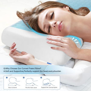 Gel pendingin busa memori bantal leher serviks ergonomis, Gel pendingin desain kontur penyangga lengkung atas perut belakang samping - Product Image 6