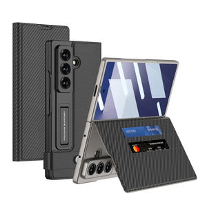 GKK PC Leather Shockproof Folding Cover for for Z Fold 7 6 Armor Suede Flap Wallet Card Holder Full-protection - Product Image 1