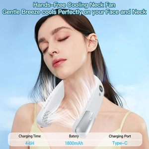 พัดลมคล้องคอแบบพกพาไร้ใบพัด ขายส่ง ความเร็ว 100 ระดับ แบตเตอรี่ 1800mAh ชาร์จผ่าน Type-C น้ำหนักเบา ใช้ได้ทั้งภายนอกและในรถยนต์ - Product Image 4
