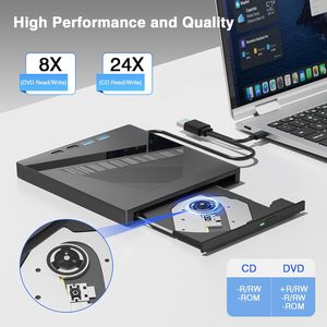 Unidad de <span class=keywords><strong>CD</strong></span>/DVD Externa para PC/Laptop 7 en 1 con Hub <span class=keywords><strong>USB</strong></span>, Lector <span class=keywords><strong>USB</strong></span> 3.0/Tipo-C/SD/TF, Grabadora/Lectora para Windows y Linux - Product Image 3