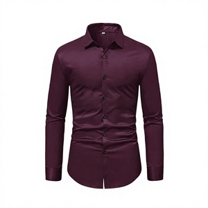Chemise habillée homme en popeline de coton et lin de qualité supérieure, à manches longues, boutonnée, pour le bureau, respirante, séchage rapide, écologique, collection automne - Product Image 1