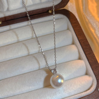 Mizzen Collier ras du cou en argent 925 avec pendentif en perle d'eau douce naturelle pour femme, rose, violet, blanc