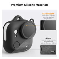 Étui de protection souple en silicone noir K&F Concept avec cache-objectif pour Insta360 GO Ultra