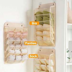 Organiseurs de vêtements suspendus double face, rangement pour sous-vêtements, armoire murale, étagères de rangement pour chaussettes, organisateur de soutien-gorge - Product Image 3