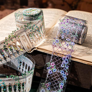 1 rouleau de ruban adhésif Vine Scramble Series European Vintage Floral Plant Layering Collage Tape for Scenery Design - Product Image 2