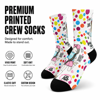 Chaussettes de sport personnalisées Mushafier OEM pour adultes - Chaussettes sans couture respirantes à séchage rapide absorbant la transpiration résistantes aux déchirures à impression numérique