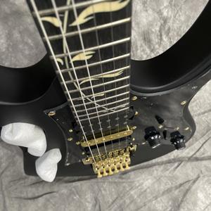 أسود ماركة ابن 7 فولت جيتار كهربائي جسم غير لامع مع الأجهزة الذهبية الشحن السريع في المخزون - Product Image 4