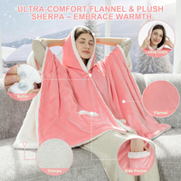 Plaid chauffant électrique portable personnalisé en flanelle, lavable en machine, pour l'hiver, avec contrôle de la température