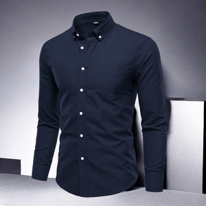 Nouvelle <span class=keywords><strong>chemise</strong></span> <span class=keywords><strong>homme</strong></span> printemps 2025 en tissu Oxford 100 % coton, manches longues, lavée, absorbante et respirante, haut de gamme, élégante et rafraîchissante - Product Image 4