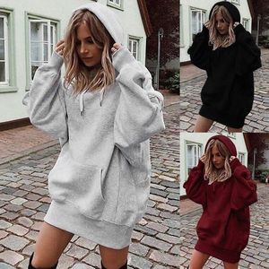 <span class=keywords><strong>Sweat</strong></span>-shirt à <span class=keywords><strong>capuche</strong></span> pour femme, vêtement d'extérieur surdimensionné, vente en gros - Product Image 3