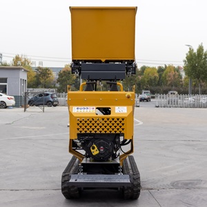 Small Gasoline Powered Rubber Crawler Mini <b>Tracked</b> Dumper Truck Hydraulic Tipper PLC <b>Pump</b> 600kg Lift Capacity for Garden Use - Product Image 6