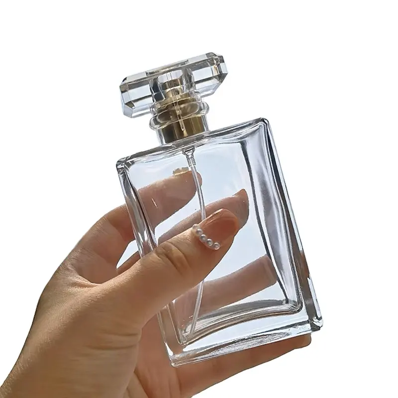 Frasco de spray para perfume, frasco de spray para cosméticos, 50ml, bico transparente, bico de vidro transparente, vazio