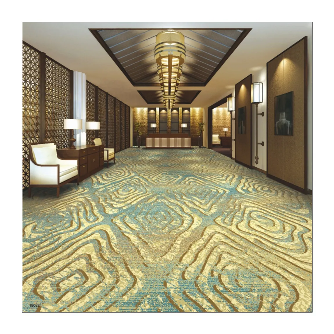 100% Nylon Material Printed Customizable Pattern Office Meeting Room Carpet