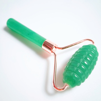 Rouleaux de massage en jade vert aventurine pour la vente en gros DIY, rouleaux de massage à une main et rouleaux à bords rugueux