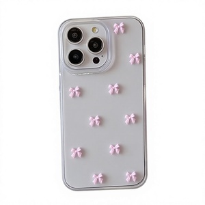 Nueva <span class=keywords><strong>Funda</strong></span> para Teléfono con Lazo Brillante Estilo Ins, con Protección de 360 Grados, Hecha de Resina Epoxi Transparente - Product Image 1