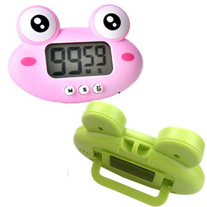 Haonan Office Supplies Store Frog Timer LCD Display 60 Min Countdown Student Study Time Manager Pink Green Color - Product Image 2