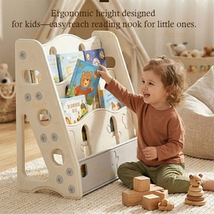 Étagère simple multifonctionnelle orientée vers l'avant, 3 niveaux, <span class=keywords><strong>présentoir</strong></span> de livres <span class=keywords><strong>Montessori</strong></span> pour la chambre d'enfant, la salle de jeux - Product Image 3