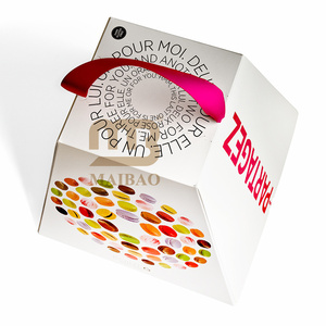 Cajón personalizado de lujo para galletas, macarrones, caja para té de la tarde, <span class=keywords><strong>postres</strong></span> <span class=keywords><strong>dulces</strong></span>, galletas pequeñas, pastelería, embalaje, panadería - Product Image 6