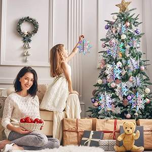 Christmas <strong>Party</strong> Decor with Holographic Snowflakes Garland Silver Snowflakes for Winter Wonderland <strong>Frozen</strong> Birthday <strong>Party</strong> <strong>Supplies</strong> - Product Image 4