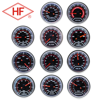 Tachometer LED 12V 52mm 2 inci, Indikator RPM Turbo Boost BAR PSI Vacuum Suhu Air Tekanan Oli Suhu EGT Rasio Udara Bahan Bakar
