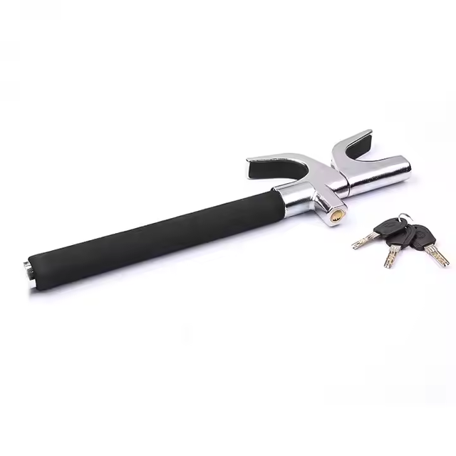 T Car Anti-Theft Steering Wheel Lock with 3 Keys Special Trolley Head and Handlebar Lock for Car Security