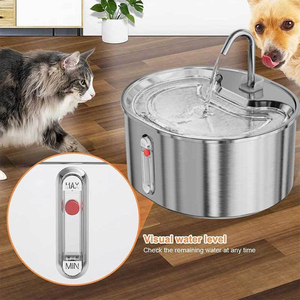 Fontaine à eau automatique portable en acier inoxydable pour animaux de compagnie, design moderne, 3,2 L, filtration multi-étapes, nettoyage facile, étanche, rechargeable, petite taille - Product Image 4
