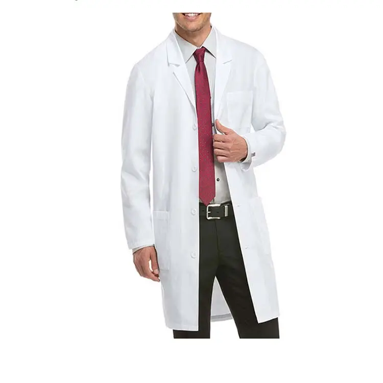 病院の制服OTは、女性の看護師のスタッフが刺繍でカスタマイズするための医師の白衣を着用します