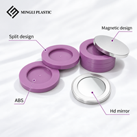 Palette à paupières vide MINGLI PACK, boîte d'emballage multicouche en ABS recyclable pour fard à joues, étui compact pour poudre pressée avec miroir