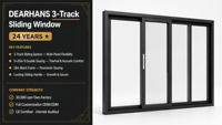 Fenêtre coulissante résidentielle isolée en aluminium à 3 rails, résistante aux intempéries, thermolaquée, pour balcon