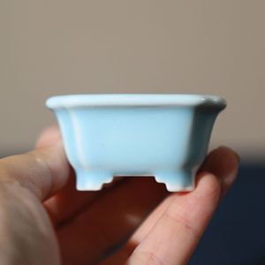 Maceta Pequeña Cuadrada de Cerámica para Bonsái, Mini Maceta Hecha a Mano del Tamaño de la Palma de la Mano, Xingyu - Product Image 1