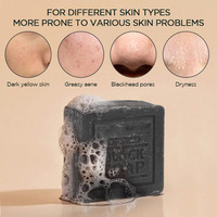 Barras de jabón blanqueador de poros multiusos, Control de aceite, Limpieza Profunda, carbón activado, colágeno, jabón negro para la cara