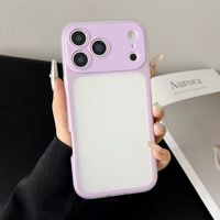 Pour iPhone 17 : Coque Macaron colorée avec grande fenêtre, transforme instantanément votre téléphone en un écran intégral, découpe précise, finition givrée, cadre coloré.