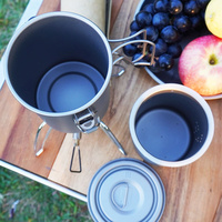 Cuisinière à riz vapeur en titane pur grande capacité tout-en-un, légère et portable pour le camping en extérieur