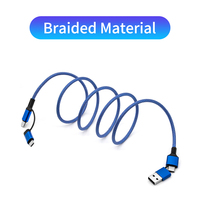 Cable de Carga Magnético Autoenrollable de 1m con Certificación CE, Carga Rápida PD de 60W, Cable USB Trenzado de Nailon Anti-Enredos para Todos los Teléfonos Móviles