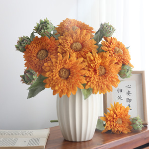 <b>Artificial</b> Sunflower <b>Bouquet</b> Plastic Silk Flowers Rustic Style Fall Home Decor Wedding Props - Product Image 4