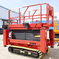 Plateforme élévatrice à ciseaux automotrice sur chenilles tout-terrain hydraulique CE ISO 4,5m-13,80m CHANGDING GTJZ12 Haute Performance