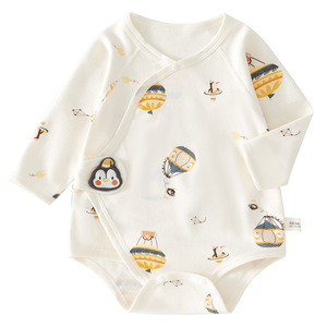Combinaison pour bébé en coton pur sans couture à manches longues unisexe 66/48 Printemps Automne avec imprimé montgolfière - Product Image 5