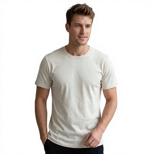 เสื้อยืดคอกลมแขนสั้นสีขาวล้วนสำหรับผู้ชาย ทรงปกติ สวมใส่สบาย ระบายอากาศได้ดี ผลิตจากผ้าฝ้าย 100% หนัก 160 GSM เป็นมิตรต่อสิ่งแวดล้อม เหมาะสำหรับฤดูร้อน - Product Image 1