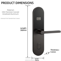 Serrure de porte intelligente pour hôtel économique avec support cloud, corps en aluminium CNC, double mode de gestion pour portes en acier/laiton dans appartements et dortoirs