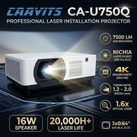 Projecteur laser CAAVITS 7500 lumens 4K 3840x2160 3LCD, installation professionnelle pour l'éducation, projecteurs d'affichage numérique, projecteur