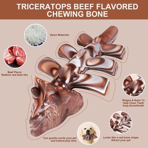 New khó khăn con chó Đồ chơi cá sấu Triceratops <span class=keywords><strong>ANTLER</strong></span> rắn Nylon cắn đồ chơi chó vật nuôi nhai không thể phá hủy con chó đồ chơi cho hung hăng nhai - Product Image 3