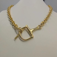 Chunky Horse Snaffle Bit Collier en acier inoxydable 316L Collier à la mode unisexe avec chaîne