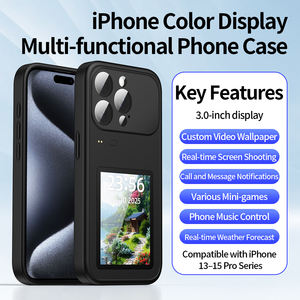 Étui de projection photo et vidéo personnalisé DIY pour Apple pour <span class=keywords><strong>iPhone</strong></span> 15 14 13 Pro Max, coque arrière à écran d'encre intelligent avec contrôle par application - Product Image 1