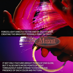 Fouet lumineux <span class=keywords><strong>LED</strong></span> RGB à fibre optique de haute qualité, alimenté par batterie, avec effet de scintillement à l'extrémité pour la danse - Product Image 5