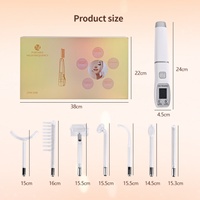 Appareil de soin du visage à haute fréquence avec logo personnalisé pour usage domestique, SPA, galvanique, orange, bleu, violet, anti-âge, thérapie cutanée
