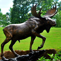 Sculptures d'animaux modernes en bronze, grande sculpture en métal