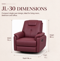 Fauteuil inclinable Factoryr, 360 °   Fauteuil pivotant et à bascule 160 °   Fauteuil inclinable en cuir PU pour salon et chambre à coucher