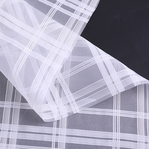 Nhà Sản Xuất Nguồn Cung Cấp 100% <span class=keywords><strong>Polyester</strong></span> New Organza Jacquard Vải Cho Phụ Nữ Của Trẻ Em Quần Áo Đôi Dòng Lưới Đồng Bằng Màu Trắng - Product Image 3