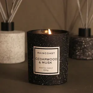 RAINCOAST Hot Sale Soy Candles Scented Luxury Starry Sky Glass Bottle White Massage Candle